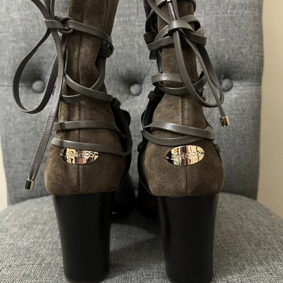 Jimmy Choo "Hampton" olive suede boots - Picture 5 of 12